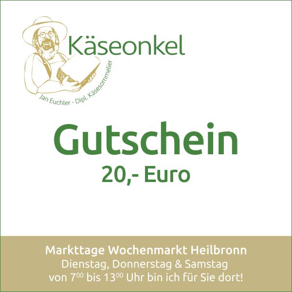 Gutschein ueber 20 Euro.